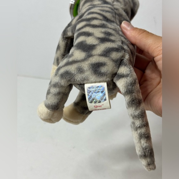 TY Beanie Baby Silver Tabby Cat Plush Vintage Rare - Picture 4 of 9